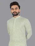 1FANCY COTTON CHIKANKARI EMBROIDERY WORK MEN’S KURTA PAYJAMA FESTIVE WEAR WHOLESALE PRICE ETHNIC GARMENT (20)