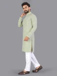 1FANCY COTTON CHIKANKARI EMBROIDERY WORK MEN’S KURTA PAYJAMA FESTIVE WEAR WHOLESALE PRICE ETHNIC GARMENT (20)