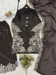 1FANCY CREPE SILK EMBROIDERY WORK TOP PALAZZO WITH DUPATTA FESTIVE WEAR WHOLESALE PRICE ETHNIC GARMENT (14)