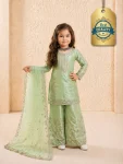 1FANCY GMYS SILK EMBROIDERY 3 MM SEQUENCE & CODING DORI WORK KID’S TOP PALAZZO WITH DUPATTA FESTIVE WEAR WHOLESALE PRICE ETHNIC GARMENT (23)
