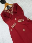 1FANCY MUL CHANDERI SEQUENCE EMBROIDERY WORK TOP BOTTOM WITH DUPATTA FESTIVE WEAR WHOLESALE PRICE ETHNIC GARMENT (14)