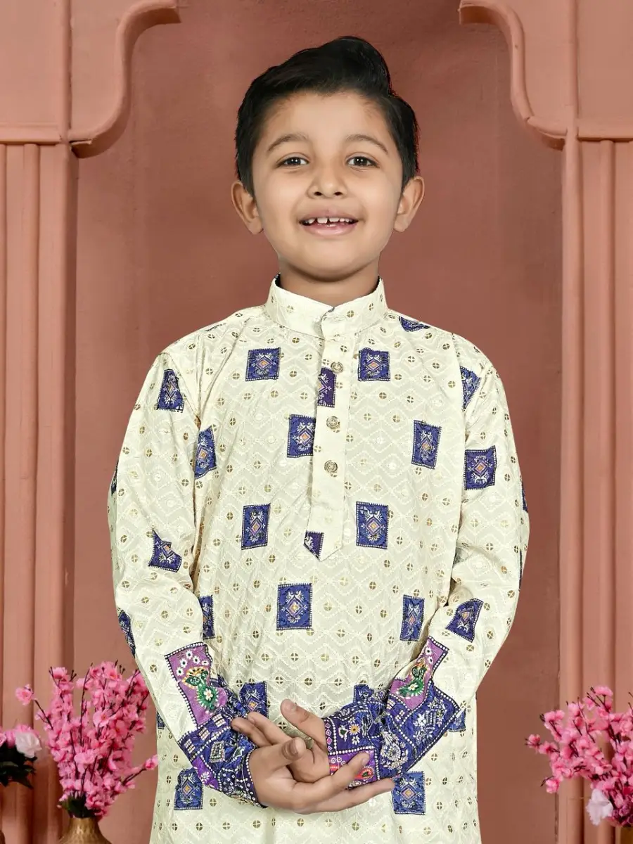 1FANCY RAYON CHIKANKARI WORK KID'S KURTA PAYJAMA FESTIVE WEAR WHOLESALE PRICE ETHNIC GARMENT (7)