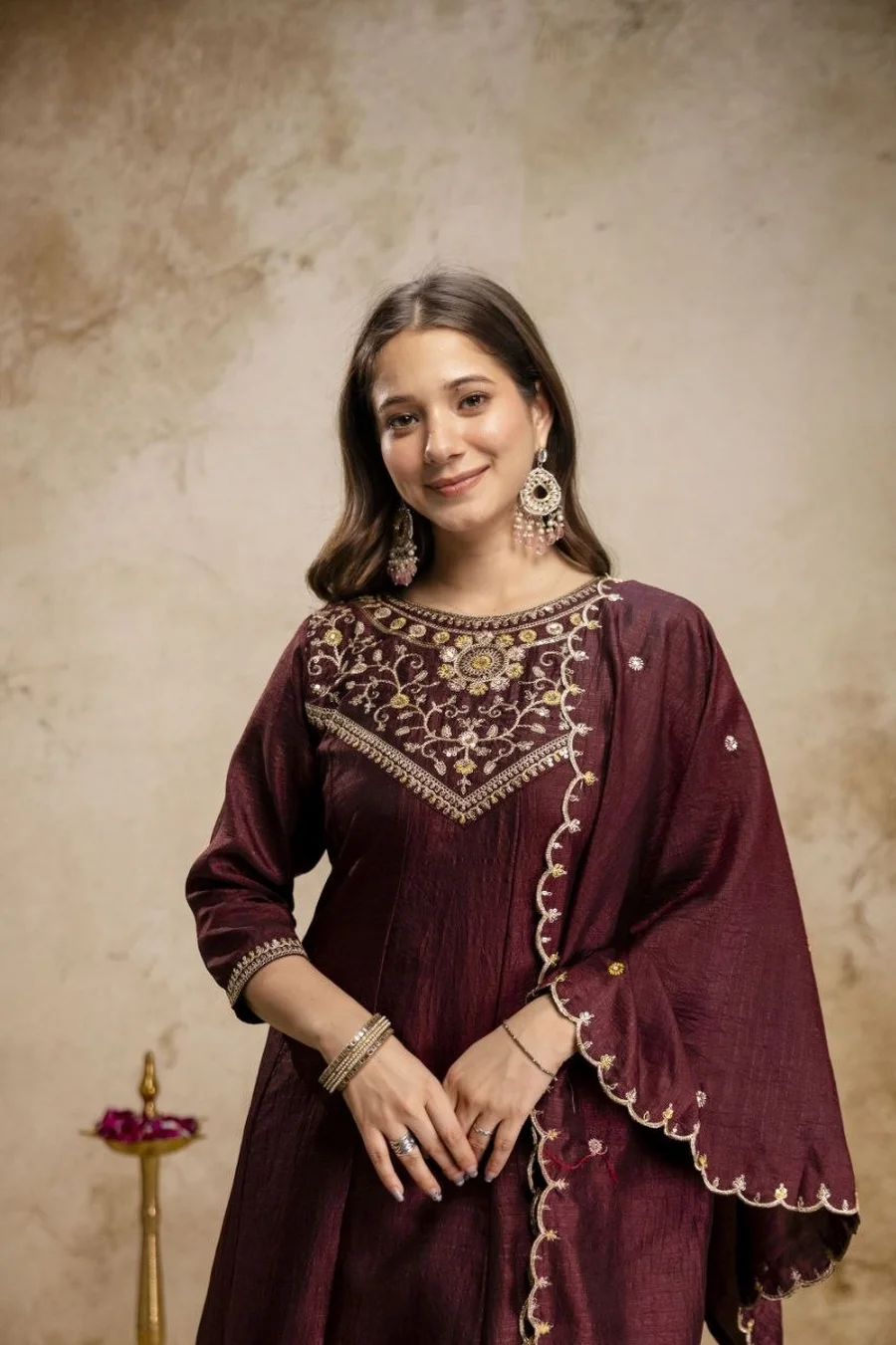 1FANCY VICHITRA SILK SEQUENCE CODING EMBROIDERY WORK TOP BOTTOM WITH DUPATTA FESTIVE WEAR WHOLESALE PRICE ETHNIC GARMENT (37)