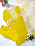 1MODERN FAUX GEORGETTE EMBROIDERY SEQUENCE WORK TOP BOTTOM WITH DUPATTA FESTIVE WEAR WHOLESALE PRICE ETHNIC GARMENT (8)