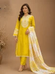 1MODERN FAUX GEORGETTE EMBROIDERY SEQUENCE WORK TOP BOTTOM WITH DUPATTA FESTIVE WEAR WHOLESALE PRICE ETHNIC GARMENT (8)