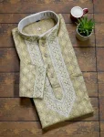 1MODERN SILK EMBROIDERY WORK MEN’S KURTA PAYJAMA WEDDING WEAR WHOLESALE PRICE ETHNIC GARMENT (22)