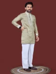 1MODERN SILK EMBROIDERY WORK MEN’S KURTA PAYJAMA WEDDING WEAR WHOLESALE PRICE ETHNIC GARMENT (22)