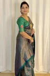 1MOST PICKED LICHI SILK JACQUARD WORK SAREE WITH UNSTITCHED BLOUSE FESTIVE WEAR WHOLESALE PRICE ETHNIC GARMENT (18)