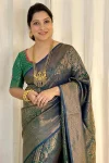 1MOST PICKED LICHI SILK JACQUARD WORK SAREE WITH UNSTITCHED BLOUSE FESTIVE WEAR WHOLESALE PRICE ETHNIC GARMENT (18)