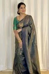 1MOST PICKED LICHI SILK JACQUARD WORK SAREE WITH UNSTITCHED BLOUSE FESTIVE WEAR WHOLESALE PRICE ETHNIC GARMENT (18)