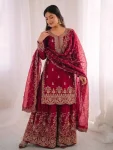 1NEW ARRIVAL GMY SILK EMBROIDERY SEQUENCE WORK MOTHDER DAUGHTER SET FESTIVE WEAR WHOLESALE PRICE ETHNIC GARMENT (10)