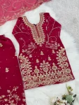 1NEW ARRIVAL GMY SILK EMBROIDERY SEQUENCE WORK MOTHDER DAUGHTER SET FESTIVE WEAR WHOLESALE PRICE ETHNIC GARMENT (5)