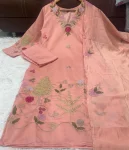 1RICH LOOK CHANDERI SILK EMBROIDERY WORK TOP BOTTOM WITH DUPATTA FESTIVE WEAR WHOLESALE PRICE ETHNIC GARMENT (8)