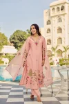 1RICH LOOK CHANDERI SILK EMBROIDERY WORK TOP BOTTOM WITH DUPATTA FESTIVE WEAR WHOLESALE PRICE ETHNIC GARMENT (8)