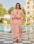 1RICH LOOK CHANDERI SILK EMBROIDERY WORK TOP BOTTOM WITH DUPATTA FESTIVE WEAR WHOLESALE PRICE ETHNIC GARMENT (8)