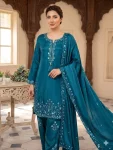 1RICH LOOK CHINON SEQUENCE EMBROIDERY WORK TOP PATIYALA WITH DUPATTA FESTIVE WEAR WHOLESALE PRICE ETHNIC GARMENT (1)
