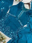 1RICH LOOK CHINON SEQUENCE EMBROIDERY WORK TOP PATIYALA WITH DUPATTA FESTIVE WEAR WHOLESALE PRICE ETHNIC GARMENT (1)