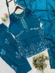 1RICH LOOK CHINON SEQUENCE EMBROIDERY WORK TOP PATIYALA WITH DUPATTA FESTIVE WEAR WHOLESALE PRICE ETHNIC GARMENT (1)