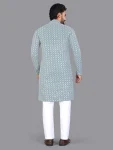 1RICH LOOK COTTON CHIKANKARI EMBROIDERY WORK MEN’S KURTA PAYJAMA FESTIVE WEAR WHOLESALE PRICE ETHNIC GARMENT (20)