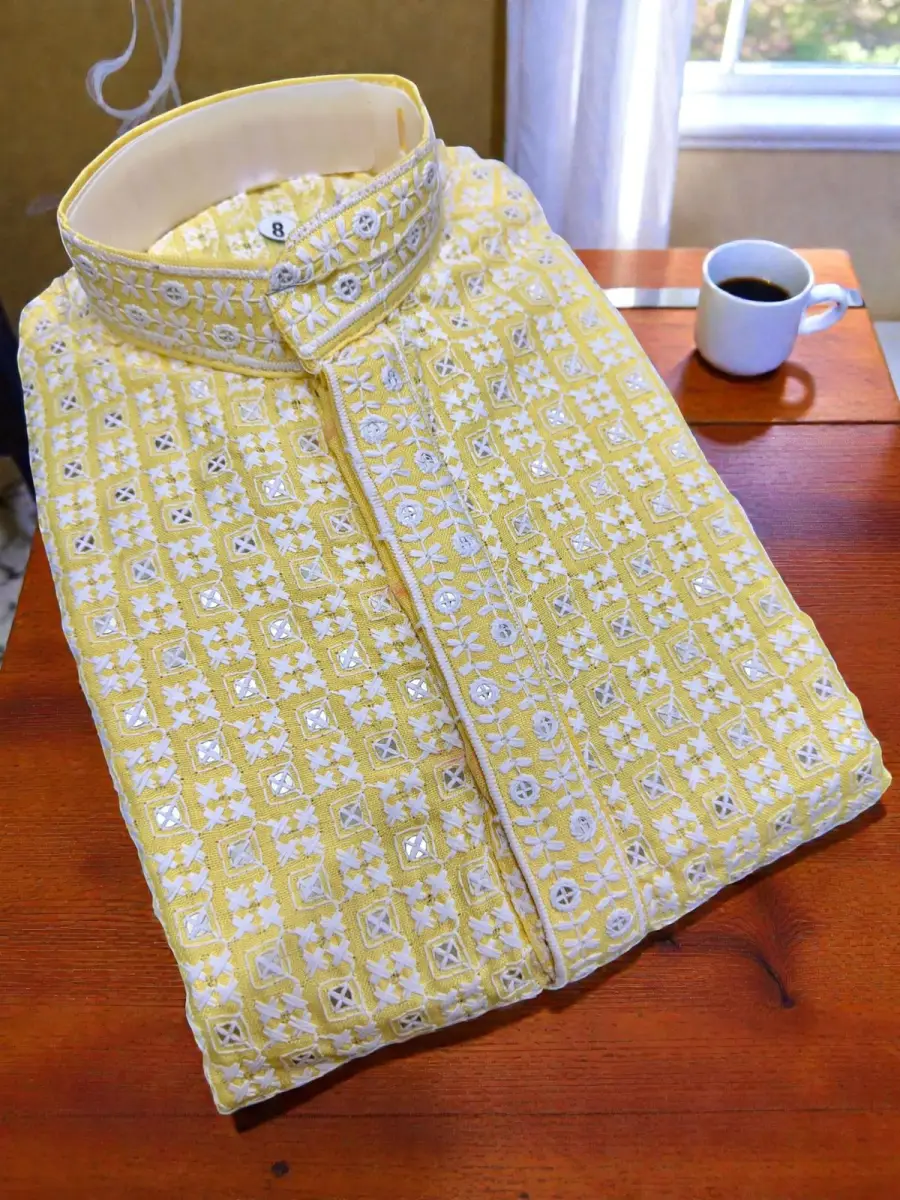1RICH LOOK COTTON CHIKANKARI WORK KID'S KURTA PAYJAMA SET FESTIVE WEAR WHOLESALE PRICE ETHNIC GARMENT (11)