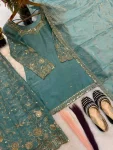 1RICH LOOK FENDY SILK THREAD WITH SEQUENCE EMBROIDERY, ZARI WORK TOP PALAZZO WITH DUPATTA FESTIVE WEAR WHOLESALE PRICE ETHNIC GARMENT (7)