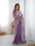 1RICH LOOK JMC SILK THREAD & SEQUENCE EMBROIDERY WITH PIPING WORK SAREE WITH UNSTITCHED BLOUSE FESTIVE WEAR WHOLESALE PRICE ETHNIC GARMENT (4)