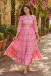 1RICH LOOK MUSLIN SILK GINGHAM PRINT WORK ONE PIECE DRESS DAILY WEAR WHOLESALE PRICE ETHNIC GARMENT (11)