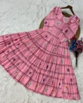 1RICH LOOK MUSLIN SILK GINGHAM PRINT WORK ONE PIECE DRESS DAILY WEAR WHOLESALE PRICE ETHNIC GARMENT (11)
