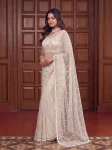 1RICH LOOK NET BEADS ,SEQUENCE, PEARLS EMBROIDERY WORK SAREE WITH UNSTITCHED BLOUSE PARTY WEAR WHOLESALE PRICE ETHNIC GARMENT (28)