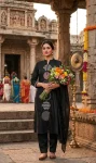 1RICH LOOK SLUB COTTON EMBROIDERY WORK TOP BOTTOM WITH DUPATTA FESTIVE WEAR WHOLESALE PRICE ETHNIC GARMENT (3)
