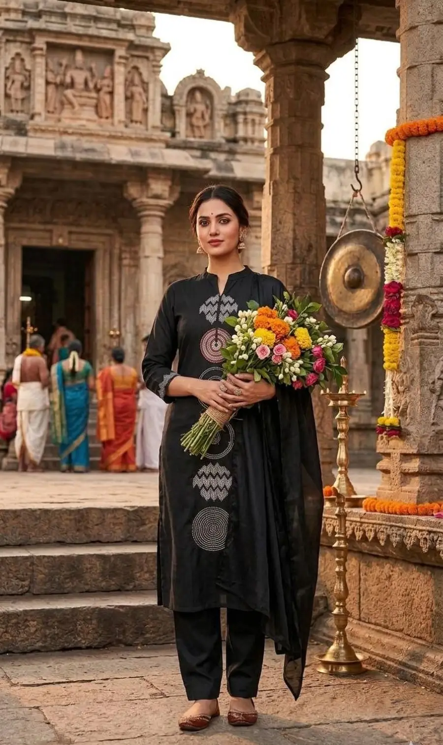 1RICH LOOK SLUB COTTON EMBROIDERY WORK TOP BOTTOM WITH DUPATTA FESTIVE WEAR WHOLESALE PRICE ETHNIC GARMENT (2)