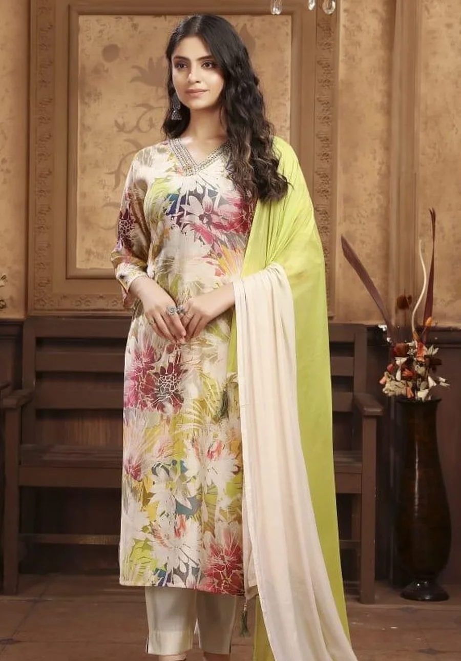 1TRENDING CHANDERI HANDWORK TOP BOTTOM WITH DUPATTA FESTIVE WEAR WHOLESALE PRICE ETHNIC GARMENT (10)