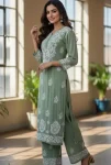 1TRENDING COTTON EMBROIDERY WORK KURTI PALAZZO SET CASUAL WEAR WHOLESALE PRICE ETHNIC GARMENT (7)