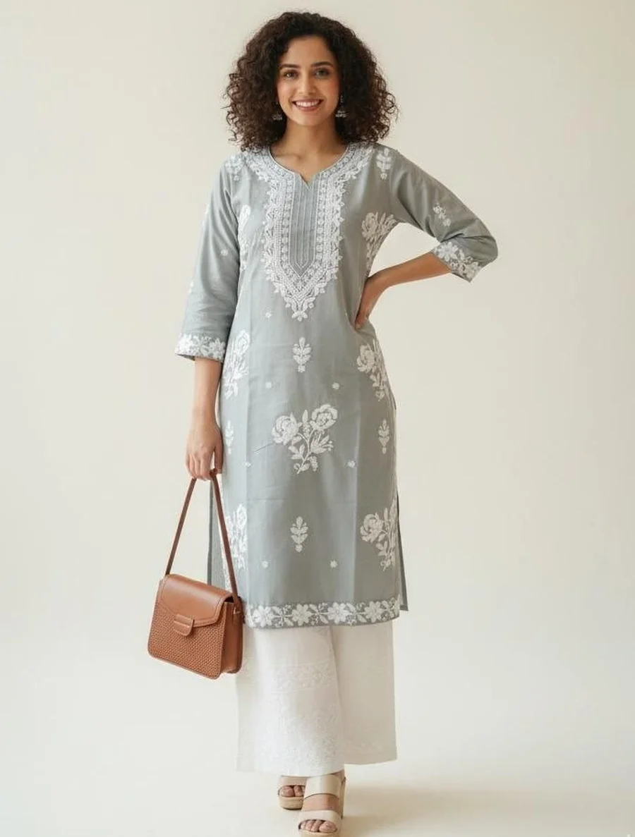 1TRENDING COTTON EMBROIDERY WORK TOP BOTTOM SET DAILY WEAR WHOLESALE PRICE ETHNIC GARMENT (11)