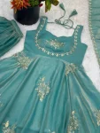 1TRENDING FENDY SILK EMBROIDERY SEQUENCE WORK GOWN PALAZZO WITH DUPATTA WEDDING WEAR WHOLESALE PRICE ETHNIC GARMENT (47)