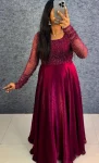 1TRENDING FENDY SILK SEQUENCE AND BEADS WORK GOWN WITH DUPATTA AND WAIST BELT FESTIVE WEAR WHOLESALE PRICE ETHNIC GARMENT (4)