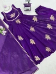 1TRENDING FENDY SILK THREAD AND SEQUENCE WORK GOWN PALAZZO WITH DUPATTA WEDDING WEAR WHOLESALE PRICE ETHNIC GARMENT (15)
