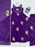 1TRENDING FENDY SILK THREAD AND SEQUENCE WORK GOWN PALAZZO WITH DUPATTA WEDDING WEAR WHOLESALE PRICE ETHNIC GARMENT (15)