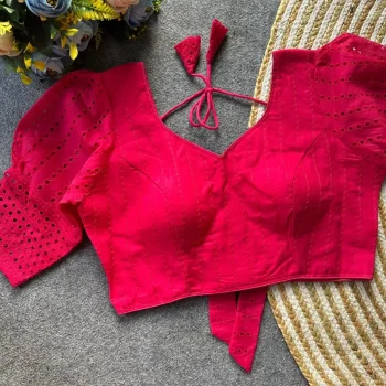 TRENDING HAKOBA COTTON  FANCY WORK STITCHED BLOUSE RANI