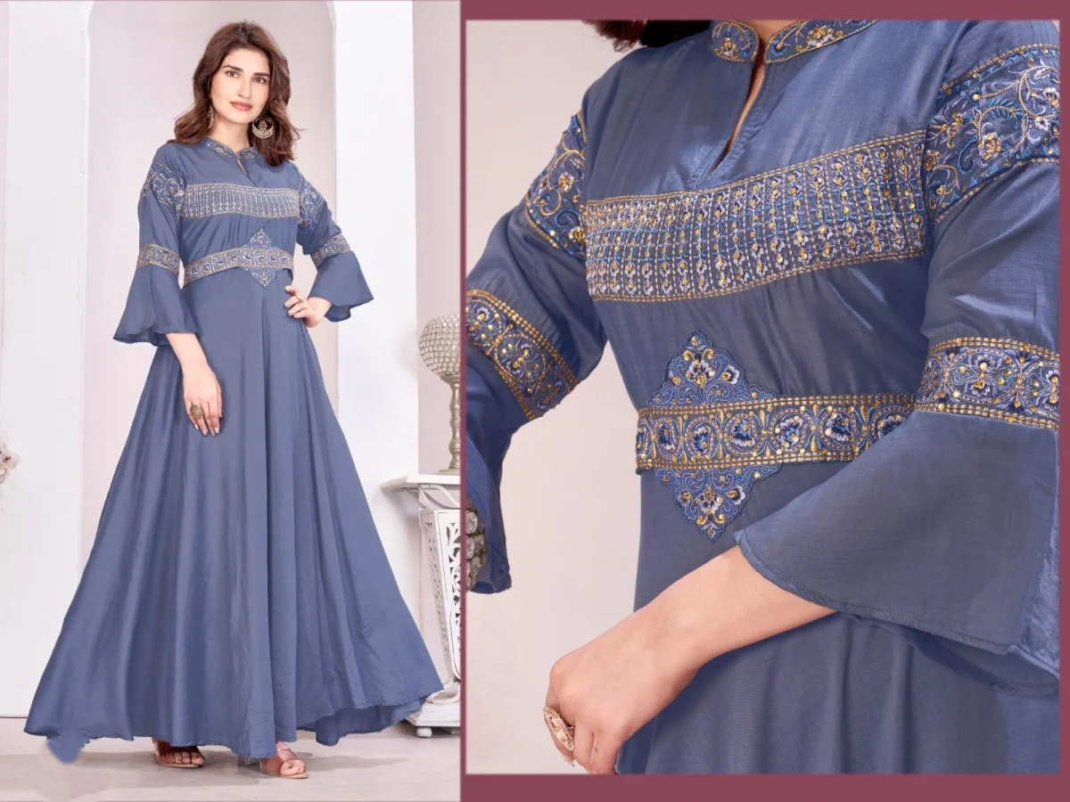 1TRENDING MUSLIN EMBROIDERY WOEK GOWN FESTIVE WEAR WHOLESALE PRICE ETHNIC GARMENT (7)
