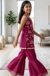 1TRENDING RAYON SEQUENCE EMBROIDERY WORK KID’S TOP PALAZZO SET FESTIVE WEAR WHOLESALE PRICE ETHNIC GARMENT (2)
