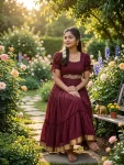 1TRENDING VICHITRA SILK MAGGAM WORK ONE PIECE DRESS FESTIVE WEAR WHOLESALE PRICE ETHNIC GARMENT (14)