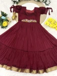 1TRENDING VICHITRA SILK MAGGAM WORK ONE PIECE DRESS FESTIVE WEAR WHOLESALE PRICE ETHNIC GARMENT (14)