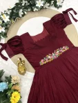 1TRENDING VICHITRA SILK MAGGAM WORK ONE PIECE DRESS FESTIVE WEAR WHOLESALE PRICE ETHNIC GARMENT (14)
