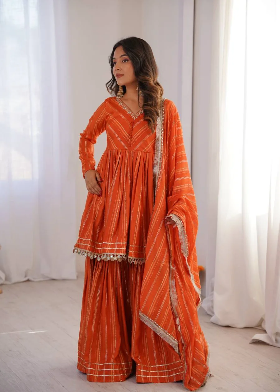 20DESIGNER MAL CHANDERI REAL MIRROR WITH HANDWORK TOP SHARARA WITH DUPATTA FESTIVE WEAR WHOLESALE PRICE ETHNIC GARMENT (20)