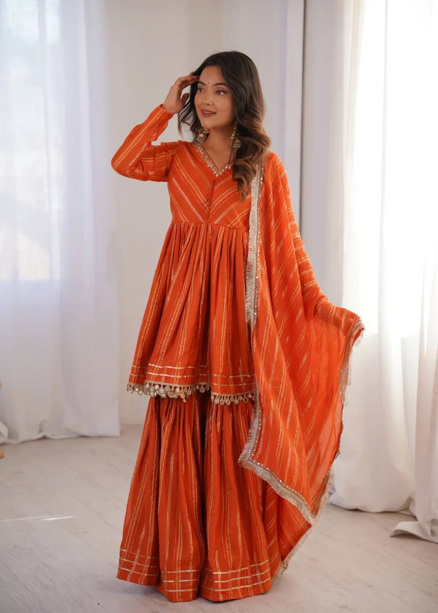 20DESIGNER MAL CHANDERI REAL MIRROR WITH HANDWORK TOP SHARARA WITH DUPATTA FESTIVE WEAR WHOLESALE PRICE ETHNIC GARMENT (21)