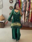 22FANCY GEORGETTE PRINT WORK TOP BUSTIER WITH BOTTOM PARTY WEAR WHOLESALE PRICE ETHNIC GARMENT (8)