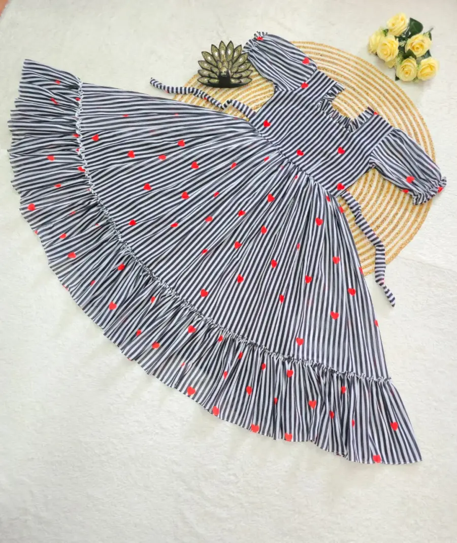 22FANCY MUL CHANDERI PRINTED WORK ONE PIECE DRESS DAILY WEAR WHOLESALE PRICE ETHNIC GARMENT (4)
