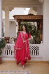 23MODERN MUL CHANDERI BEADS THREAD EMBROIDERED WORK TOP BOTTOM WITH DUPATTA FESTIVE WEAR WHOLESALE PRICE ETHNIC GARMENT (9)
