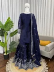 24TRENDING JMC SILK THREAD WITH SEQUENCE WORK TOP SHARARA WITH DUPATTA WEDDING WEAR WHOLESALE PRICE ETHNIC GARMENT (14)